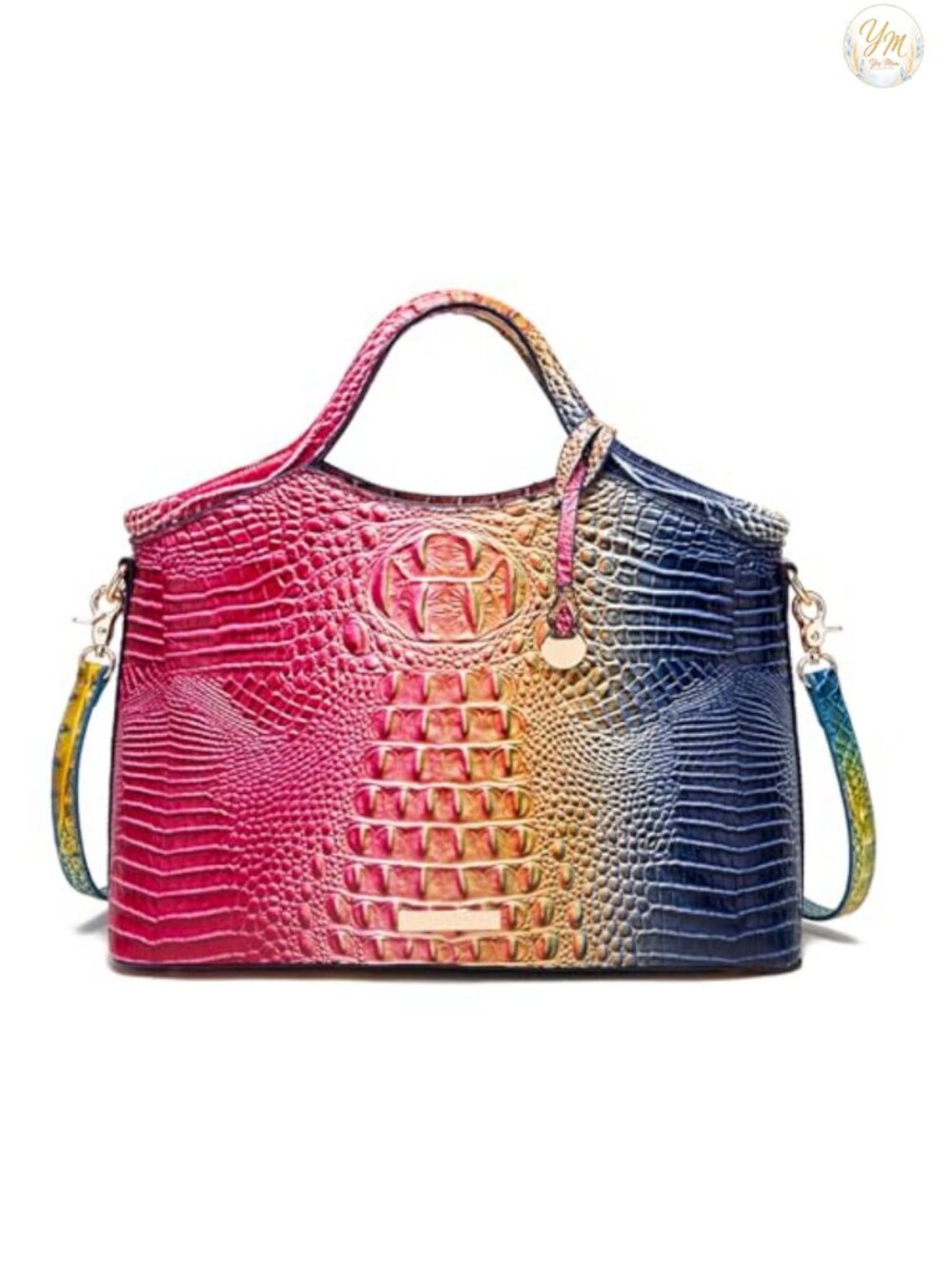Makcr Joacbv Large Crocodile Pattern Faux Leather Satchel Tote Bag
